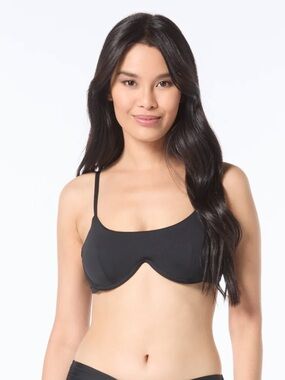 New! Vince Camuto Underwire Bikini Top - Solid Black Size Medium